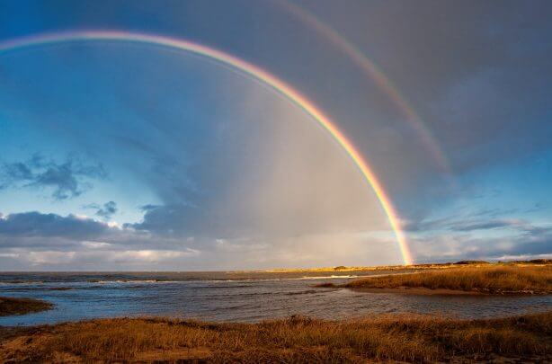Regenbogen über dem Sylter Wattenmeer